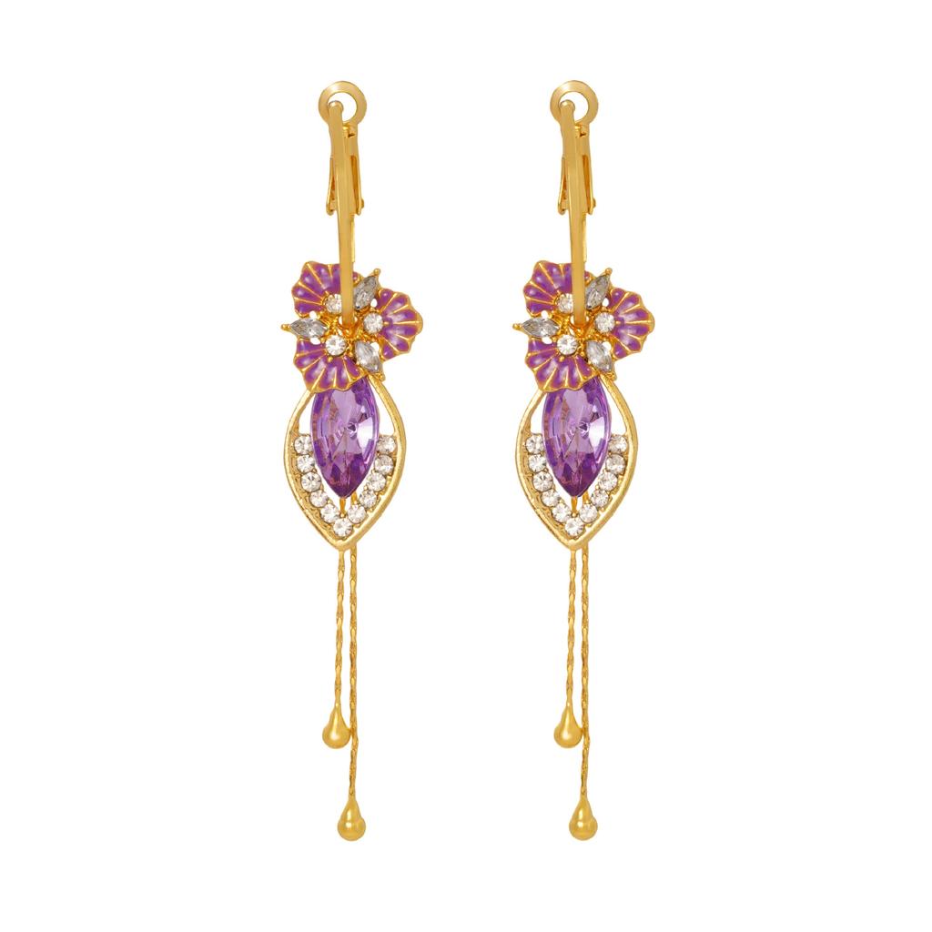 Temperament and High-end Zircon Flower Tassel Women's Light Luxury Fashion Versatile Trendy Earrings