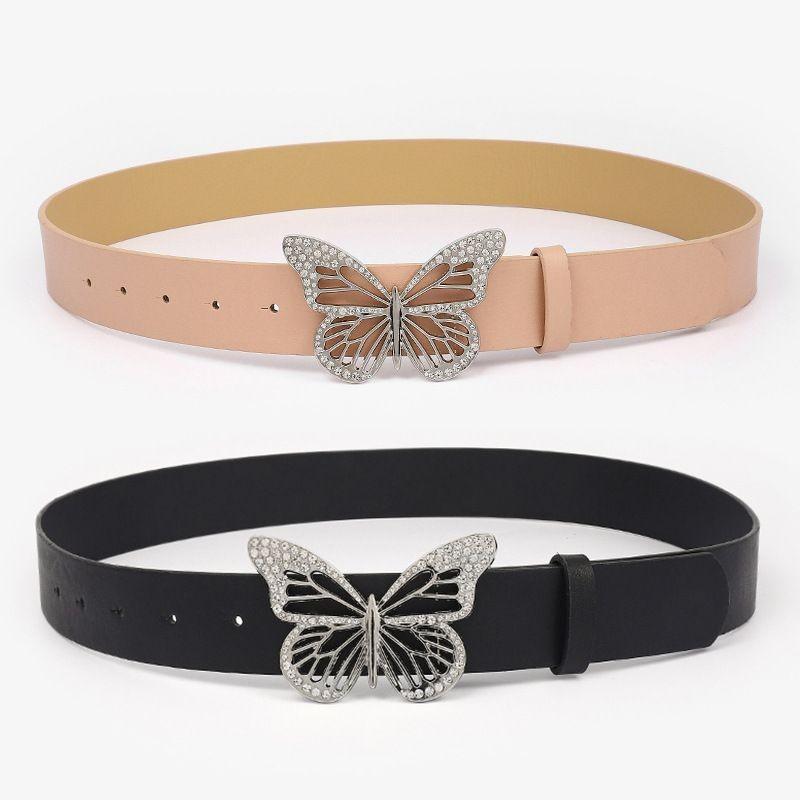 Inlaid Rhinestone Gorgeous Metal Butterfly Buckle Waist Belt For A Vintage Look Inspired