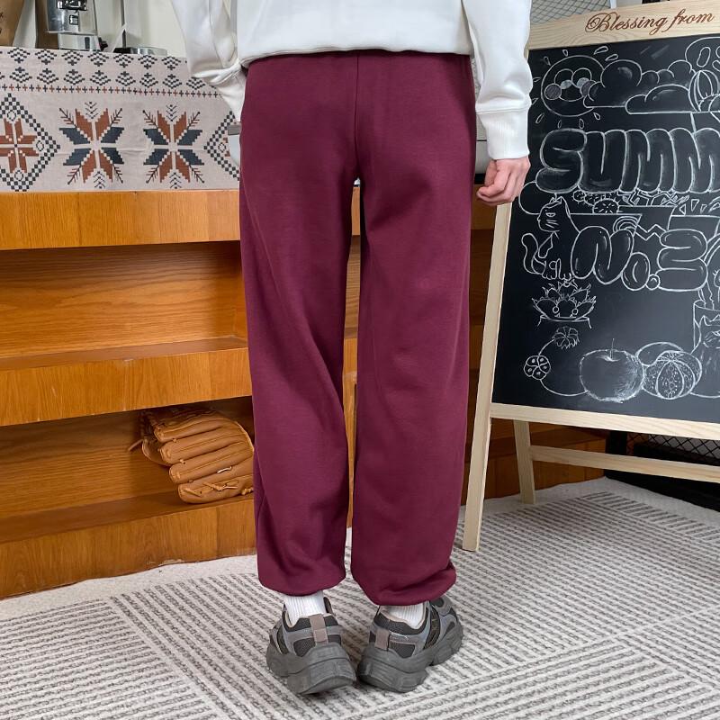 Puma Letter Logo Embroidered Fleece Thick Lace-Up Cuffed Knitted Sports Pants Women Bottoms 625304-22