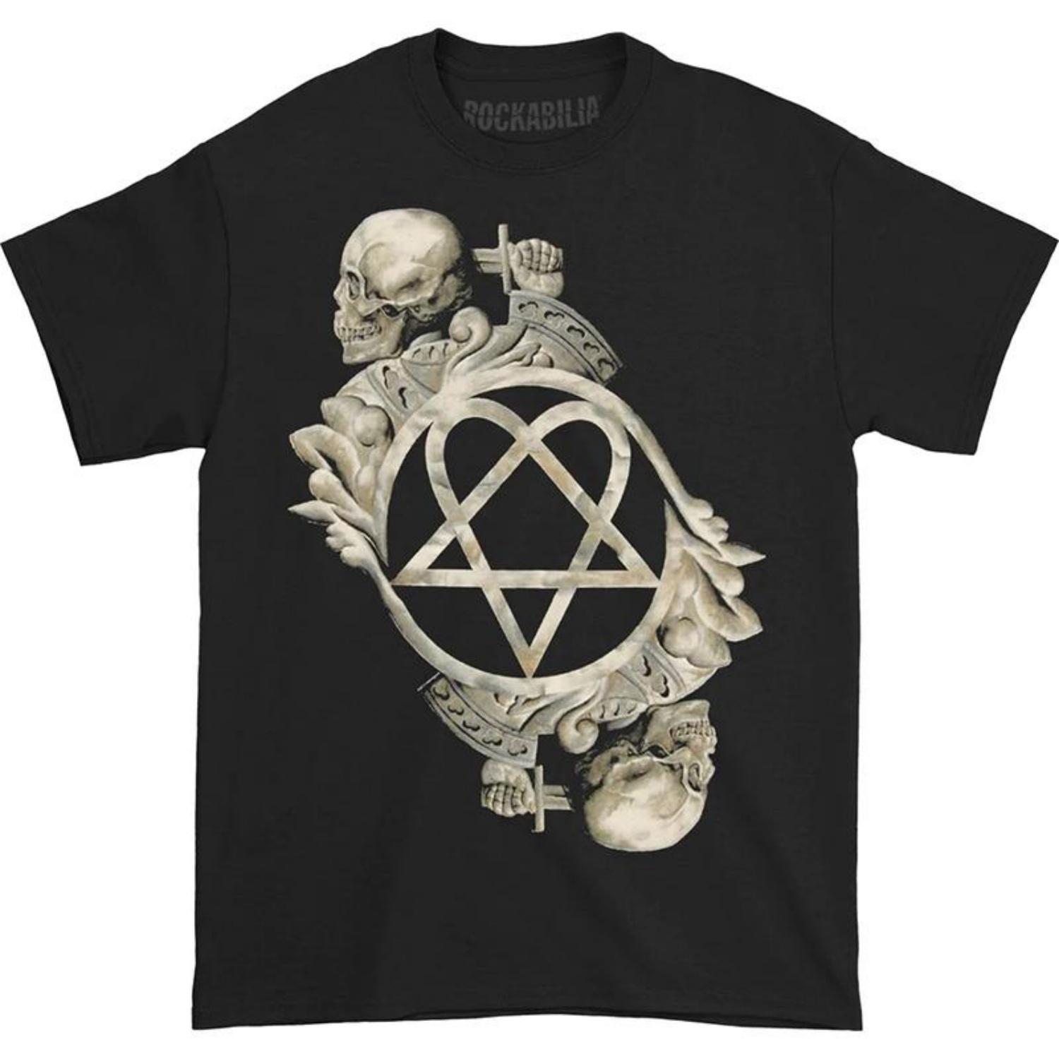

Goth Skull Punk American Retro Male T-shirt Rock Band Hip Hop High Street Oversize Pure Cotton Fashion Original Old Style XXXXXL чорний