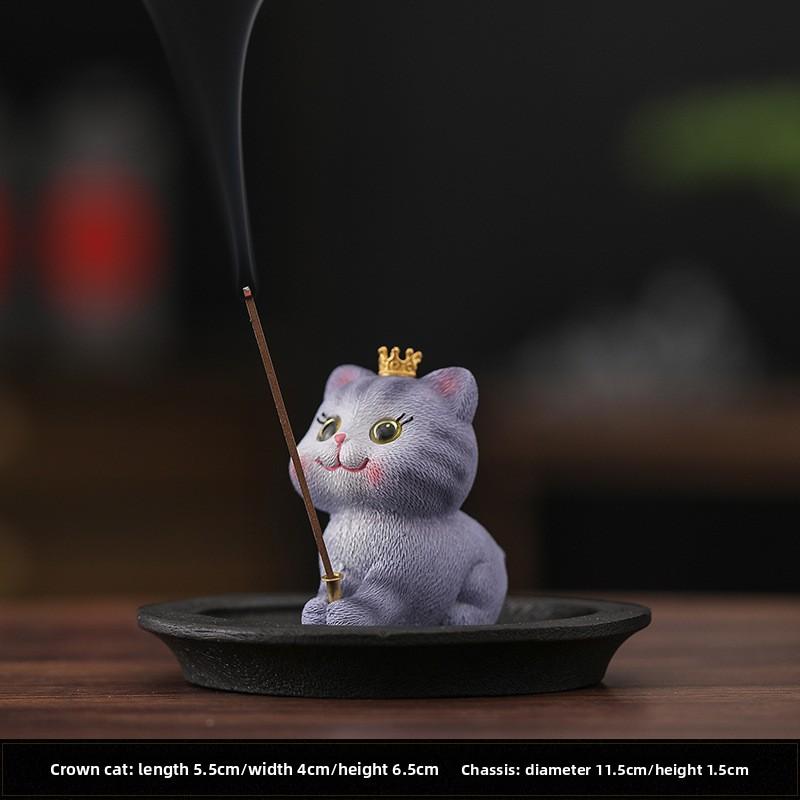 Creative Cute Kitten Incense Insert Ornament Household Indoor Incense Tray Incense Holder Incense Burner Tea Table Tea Pet Line Incense Burner