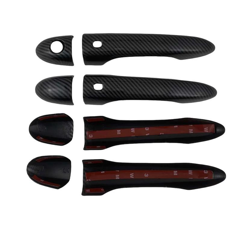 Car Decoration Smart Holes Door Handle Cover For Maserati Levante 2016-2024 Carbon Fiber Glossy Black Cars Accessories Styling