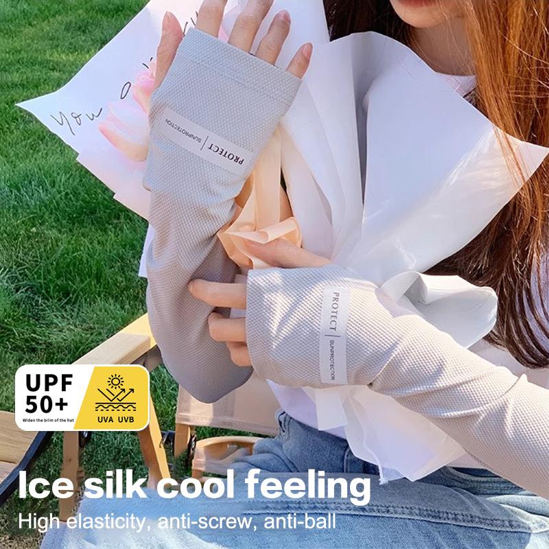 1Pair Long Gloves Sun Uv Protection Hand Protector Cover Arm Sleeves Sunscreen Sleeves Outdoor Loose Breathable Arm Sleeves