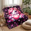 Pink Mane Unicorn in Magical Sky Theme blanket Lightweight Warm Flannel Blanket Decorative Throw Blanket for Home Decoration