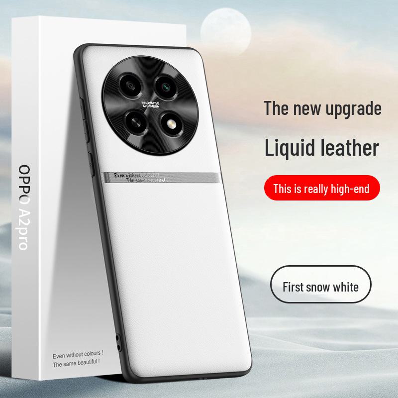 Schutzhülle aus flüssigem Leder für Oppo A2 Pro, sturz- und schmutzabweisend, Lieferung in einem Stück