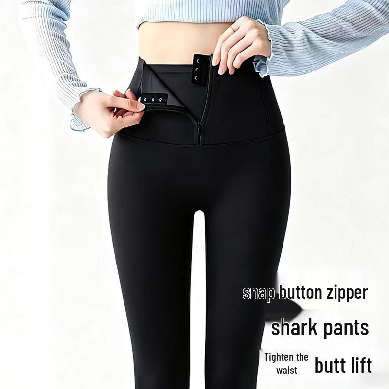 

Women s High-Waist Shark Zipper Yoga Pants - Slimming, Hip-Lifting, Spring/Summer Wear 2XL (140-160 jin)