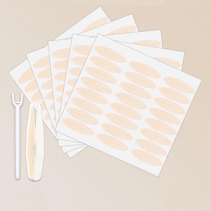 

240 шт./Набор Марлевое кружево Сетка Оливка-образная Пастообразная Невидимая Лента-стикер для теней для век с двойной складкой Инструмент для красоты