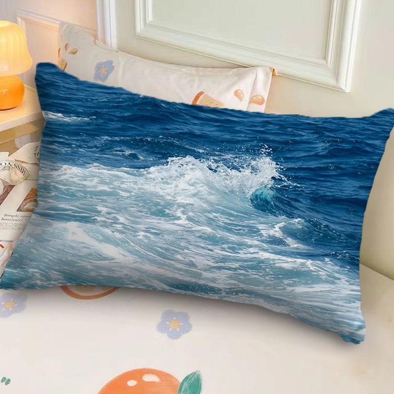High-End Luxury Free-Style Ocean Wave Beach Sofa Cushion,Rectangular Bed Backrest