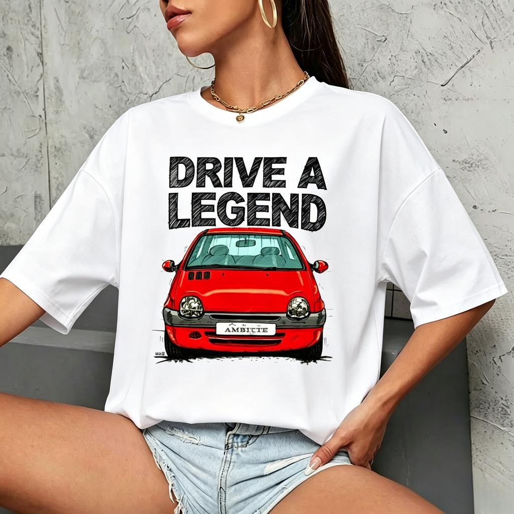 Drive The Legend France Twg 90s Evcar Tshirt Summer Short Sleeved Harajuku White Hip Hop Casual Unisexs Unisex Tshirt Tops