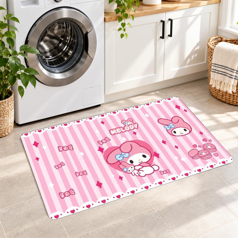 Flannel Kitchen Mat My Melody Soft Area Rug Non Slip Floor Carpet Home Decoration
