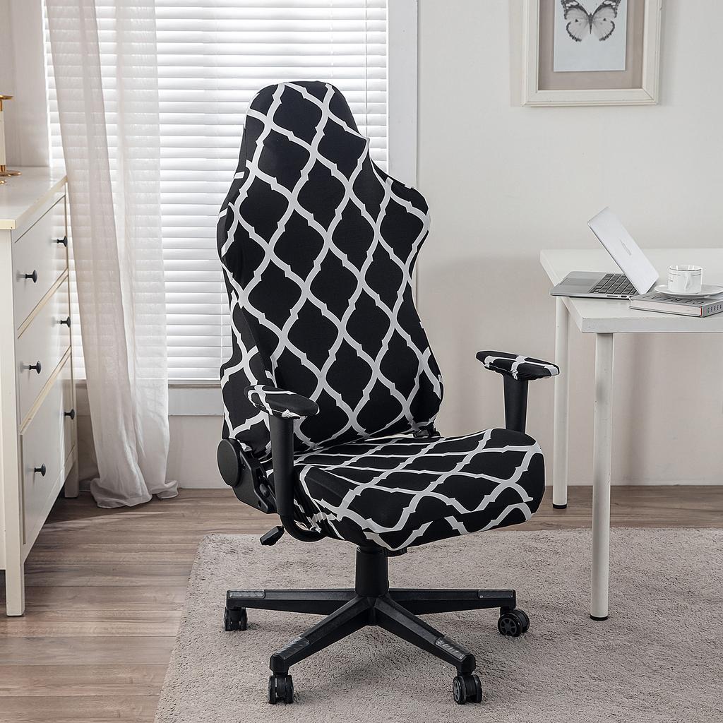 Game Chair Cover 4-Piece Stretchable Armrest Cover Chair Back Cover Chair Seat Cover Computer Video Game Office Chair Cover
