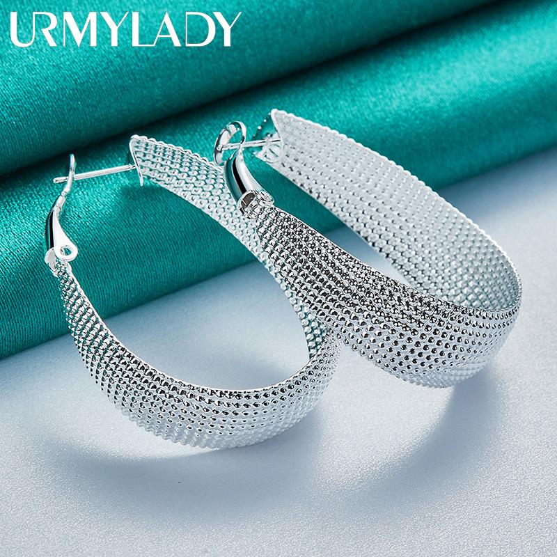 925 Sterling Silver Reticulate Earrings Charm Fine Jewelry