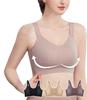 Seamless Bra That Makes Your Breasts Look Firmly Supports Your Bust with Strong Hold and Stretch [secgarne] Smaller. (JP, Alphabet, L, Brown)