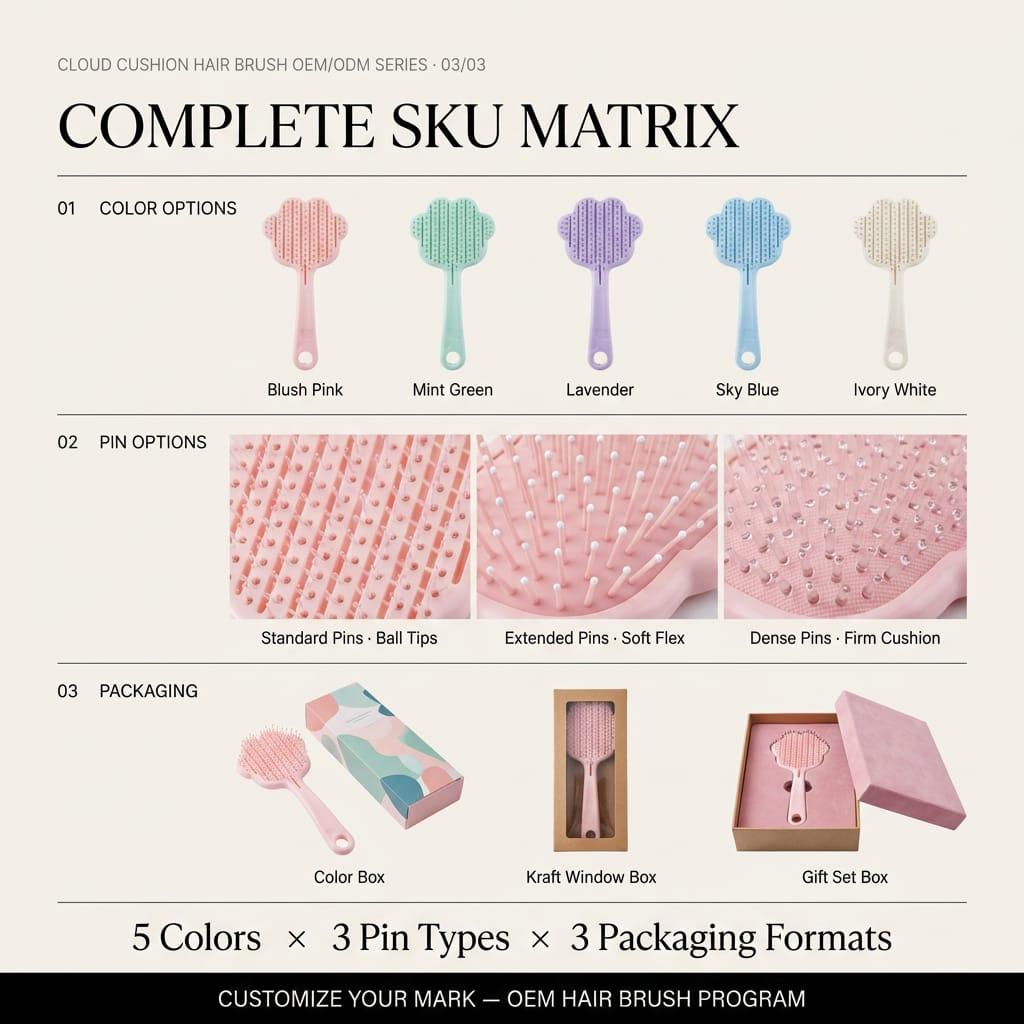 Custom Logo Plastic & Dry Massage Hairbrush-Vented Detangling Brush for Curly Hair Home Use