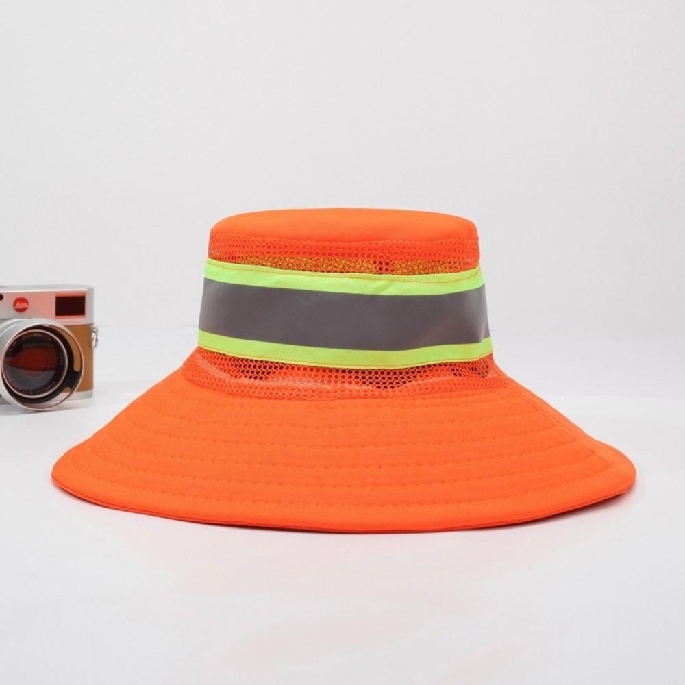 Adjustable Design Reflective Sun Hat Large Brim Fluorescent Safety Hat  Outdoor Sports