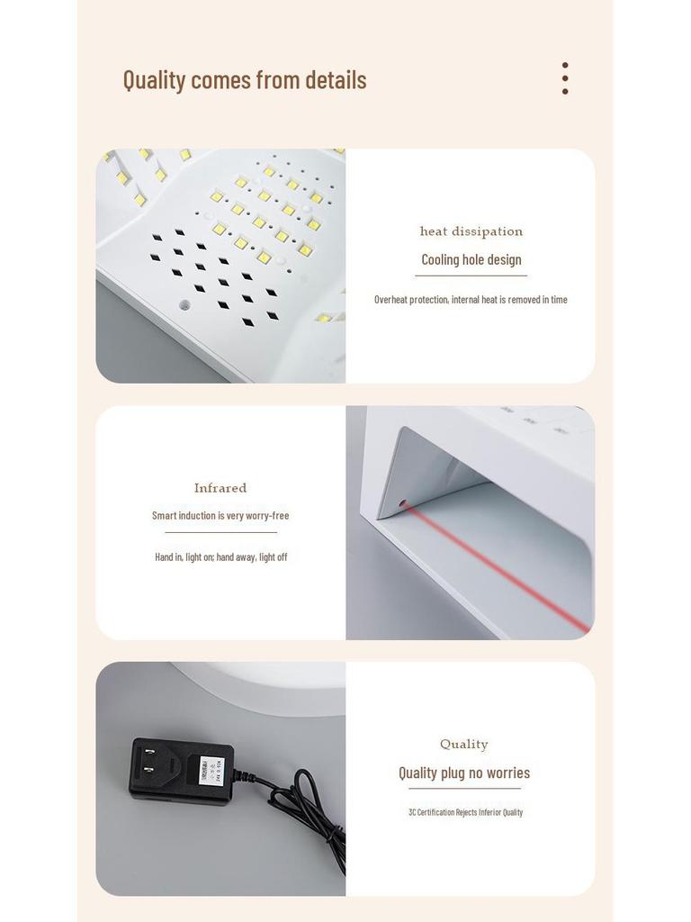 Portable LED Blue Smart Induction Manicure Lamp with Quick-Dry Gel Curing & Four-Speed Timer