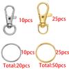 20/50Pcs Swivel Snap Hooks with Key Ring Metal Swivel Lobster Claw Clasps for DIY Keychain Bag Hang Jewelry Making Accessories