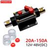 20A-150A Reset Series Fuse Holder Waterproof Protection Fuse Circuit Breaker 12V-48V DC Car Audio Marine Circuit Breaker Fuse Holders1