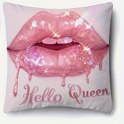 Home Decor Glamorous Makeup & Lips Pillow Covers Pattern Cushion Cover Suitable for Sofa Bedroom Car Pillow Cover
