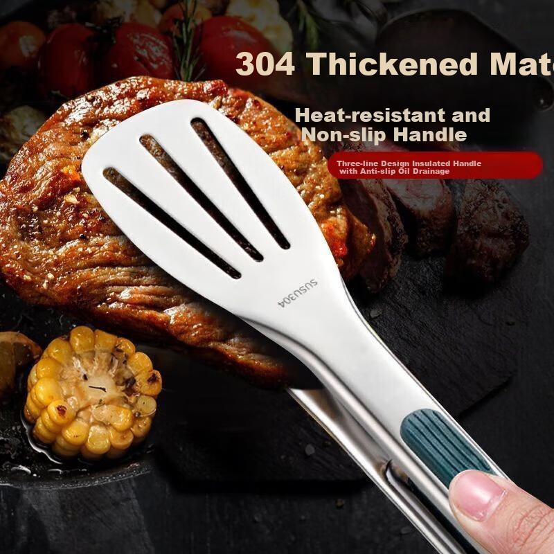 Baijie 304 Stainless Steel Kitchen Food Tongs, Barbecue Tongs, Steak Tongs, Food Clamps, Grilling Tongs, Food Grips