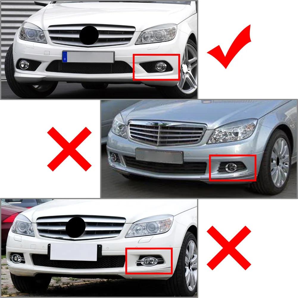 For 2008-10 Mercedes Benz C230 C300 C350 W204 Angle Eyes Fog Light+Grille Covers