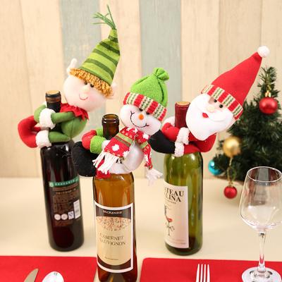 Christmas Wine Bottle Cover Santa Claus Snowman Christmas Party Dinner Table Decoration Xmas Gift Ornament New Year
