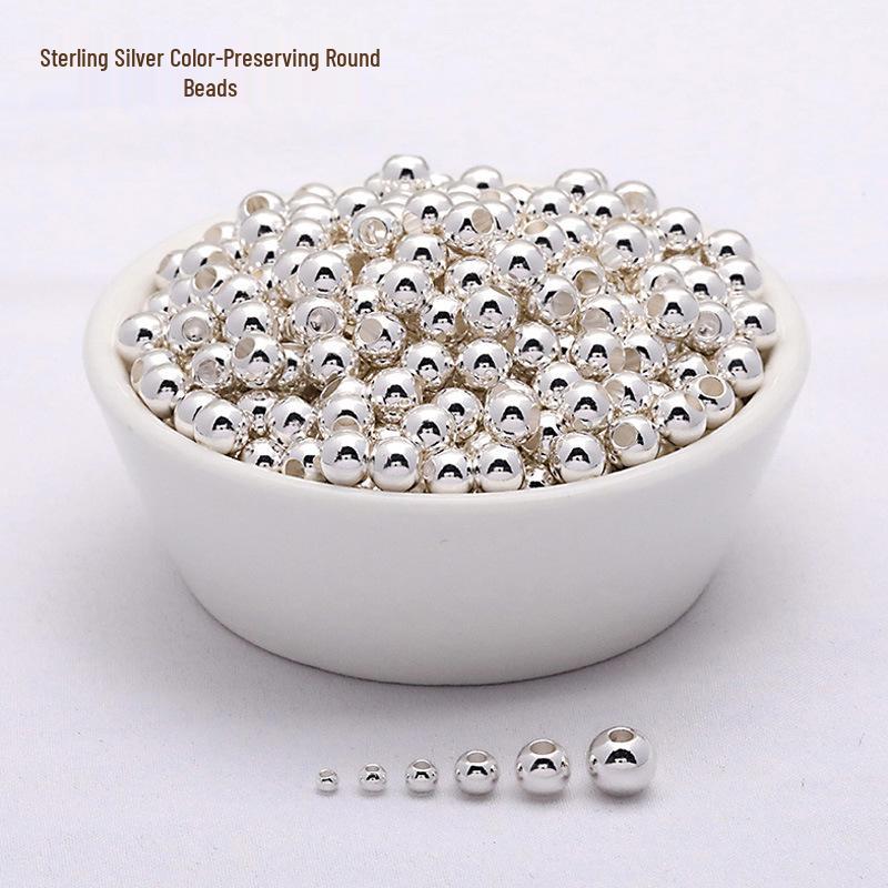 14K Gold-Filled Glossy Round Beads, Rose Gold & Silver 18K Spacer Beads for Bracelet & Necklace Jewelry.