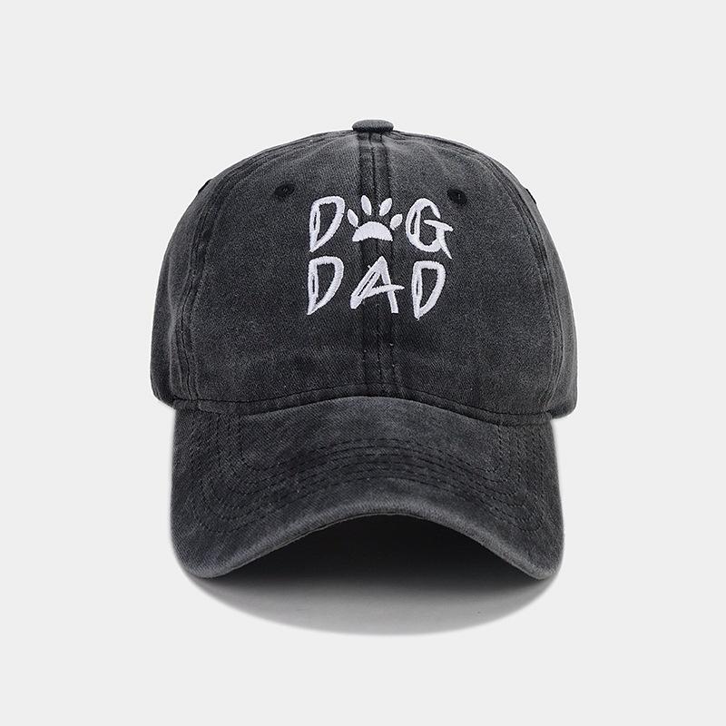 New DOG DAD Embroidered Baseball Cap Men's Pure Cotton Washed Cap Outdoor Casual Sun Hat