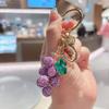 Cartoon Grapes Pendant Car Keyring Fruit Car Keyring Crystal Fruit Grapes Keychain  Backpack Decor
