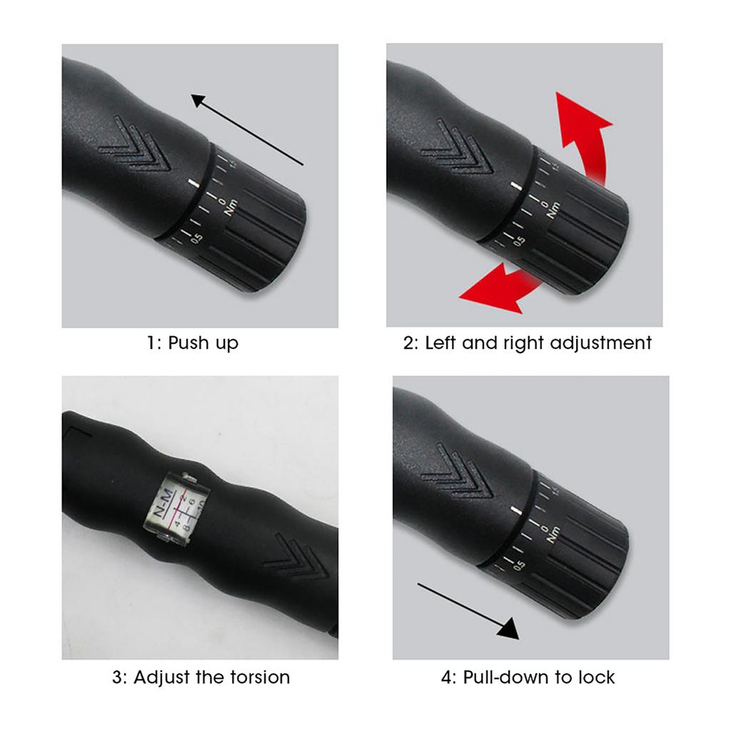 10-delat set 2 14NM 1 4tum Justerbar Momentnyckel Hög Precision Fönsterdisplay Förinställd Skiftnyckel Bil Cykel Reparationsverktyg