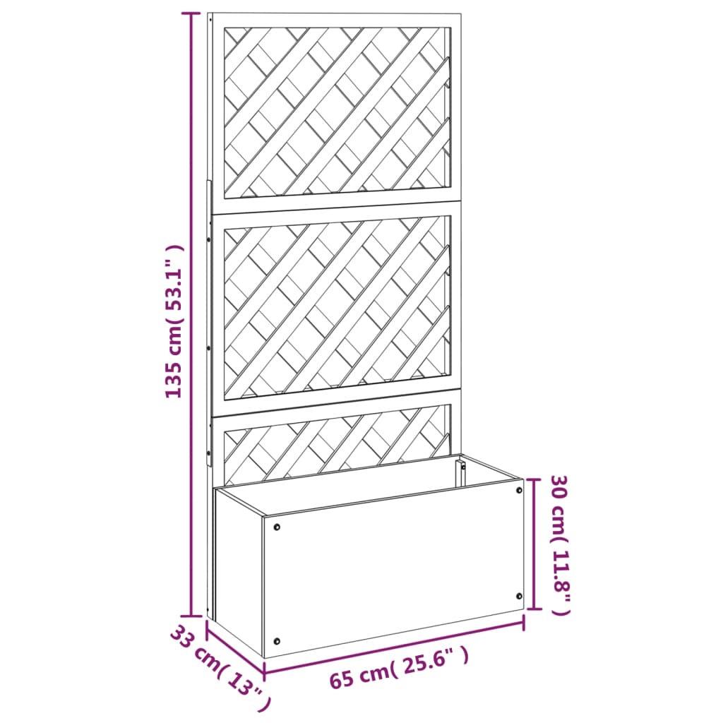 Flower Boxes with Trellis 2 Pcs Brown 65x33x135 Cm WPC
