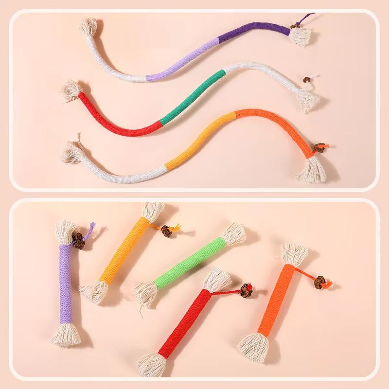 Katzen-Zahnkauspielzeug mit Silberwein-Baumwollseil, bissfestes Kätzchen-Beißspielzeug, interaktives Spiel zur Reinigung des Mundes für die Mundpflege