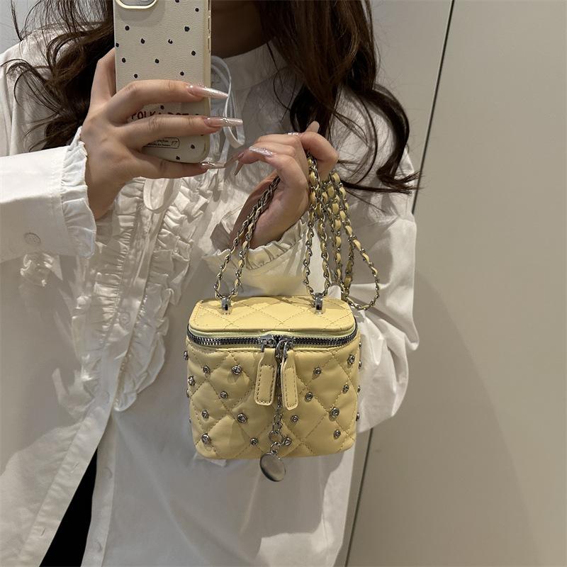Korean Xiaoxiangfeng Rhombus Chain Bag Versatile Box Bag Women's New Summer Crossbody Bucket Bag