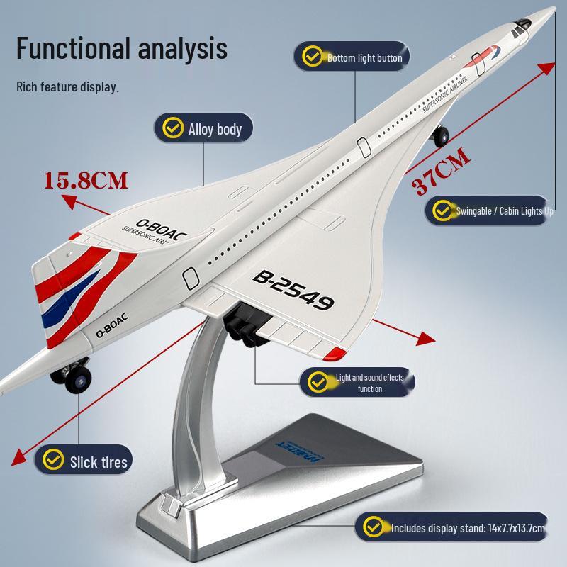 Concorde Supersonic Aircraft Alloy Model Toy for Kids