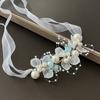 Spring Bohemian Girls Bridal Pearl Hair Headdress Flower Wreath Bride Garland Head Hoop Headbands Hair Jewelry Children Gifts