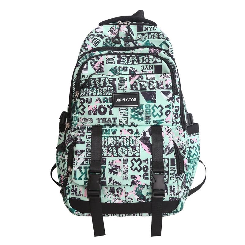 Schoolbag Backpack Women's Fashion Korean Version Harajuku ins Simple Junior High School Student School Bag Lightweight Large Capacity Student