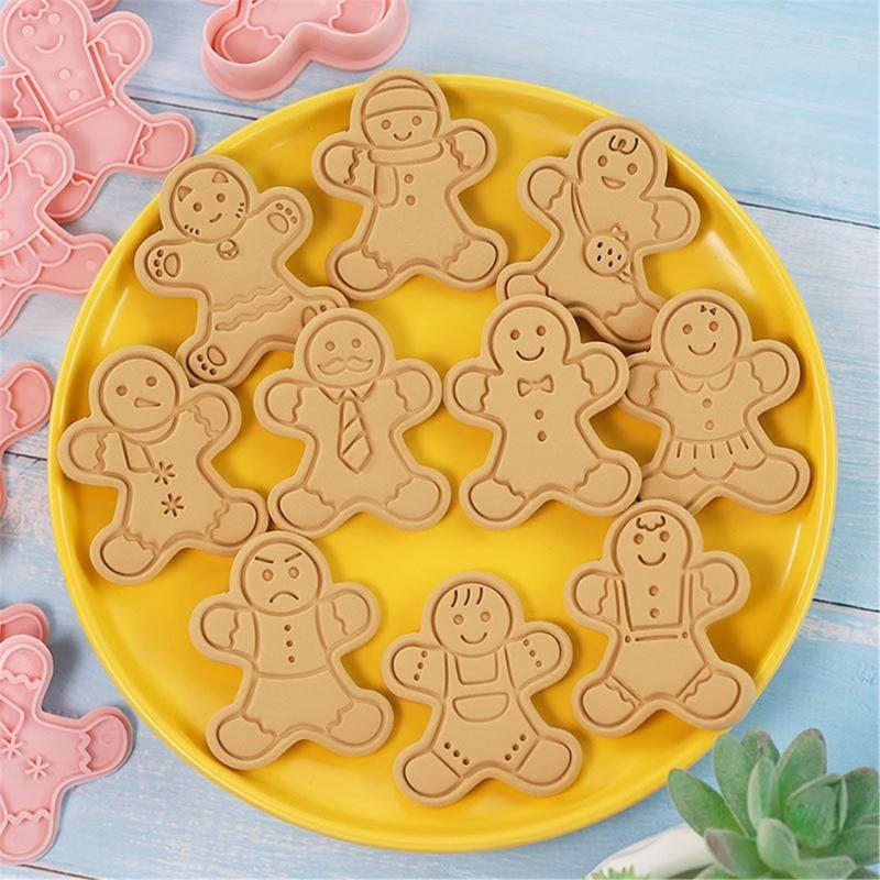 11 Pieces Christmas Cookie Molds Gingerbreads Man Shaped Cookie Cutters PP Material Biscuits Molds Baking Accessories