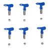 6 Stück Airless Spritzdüsen Set Blau 211 315 417 515 517 523 Airless Farbspritzdüsen für Zuhause
