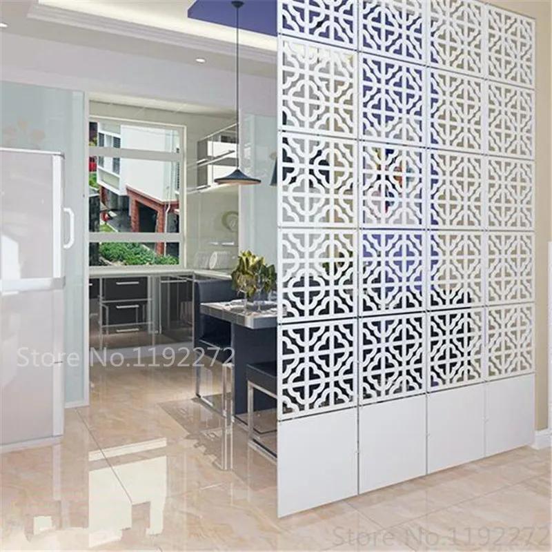 6pieces Modern Simple A Living Room Hanging Folding Screen Hollow White Dining Room Partition The Entrance Curtain Biombo
