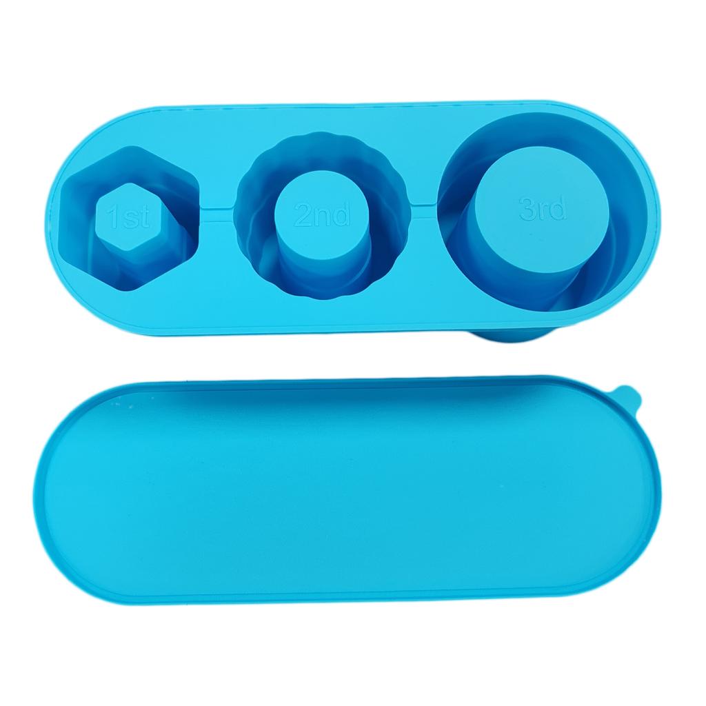 Leeseph Cylinder Ice Cube Tray for Stanley Cup Tumbler, Collapsible Reusable Silicone Ice Molds 3-Grid for Drink Juice Coffee