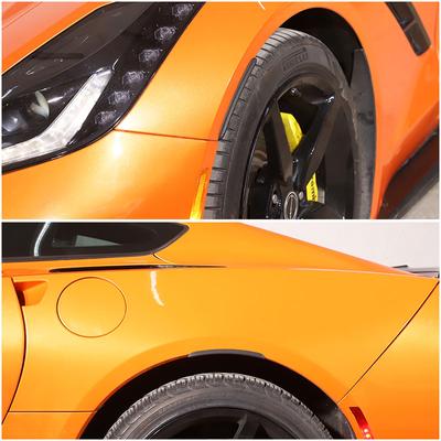 For Chevrolet Corvette C7 2014- ABS Black Car Wheel Wheel Eyebrow Fender Eyebrow Protector Trim Sticker Auto