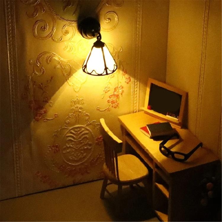 1:12 Dollhouses Living Room Wall Sconce Kid LED Wall Lamp Toy Furniture House Wall Lamp Dollhouses Furniture for Girl