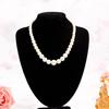 Glass Pearl Necklace Women's Short Collarbone Chain Gradual Change Size Collar Hepburn Retro Cheongsam Necklace Jewelry