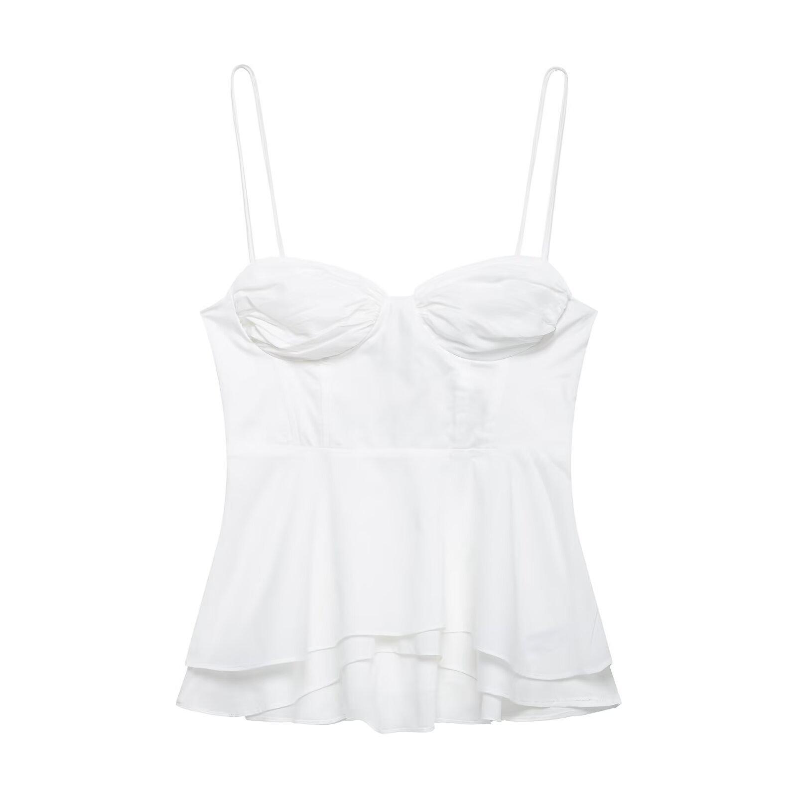 

Весна 2025 Женский европейский и американский модный универсальный топ в стиле корсета Extra Small белый