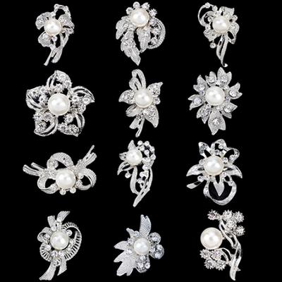 12 Pcs Frauen Blume Brosche Pins Braut Schal Revers Dekor