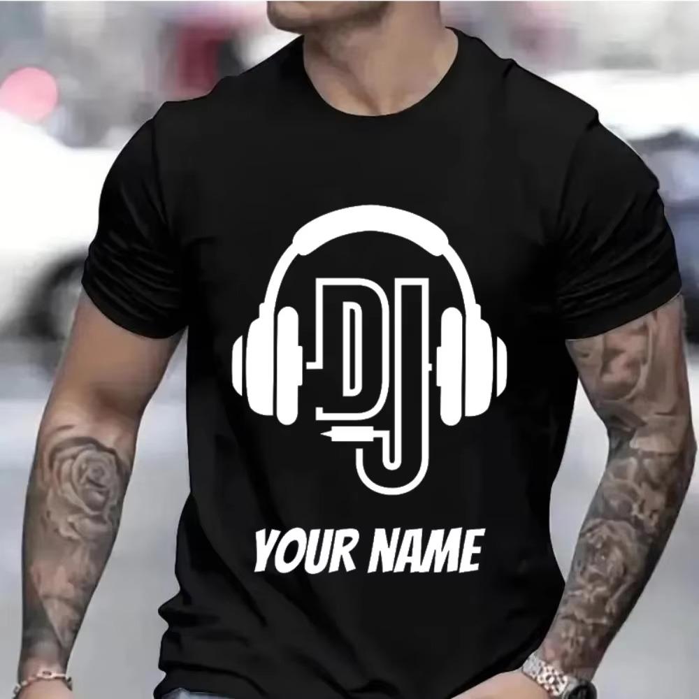 Personalised Name Dj T Shirt Custom Name Logo Shirt for DJ's Clothes Custom Personalized Gift for Men Music Gift Dj DIY T-shirts