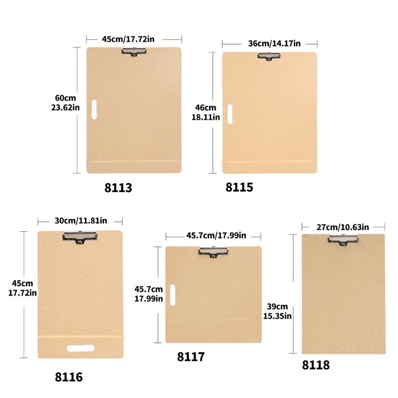 Art Drawing Pad Wood Sketching Board with Metal Clip and Elastic Band for Artist Beginner Sketching Oil Acrylic Painting