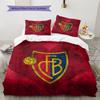 FC Basel Vzorované povlečení Domácí dekorace Narozeninový dárek (1 * povlak na peřinu + 2 * povlak na polštář, bez jádra)