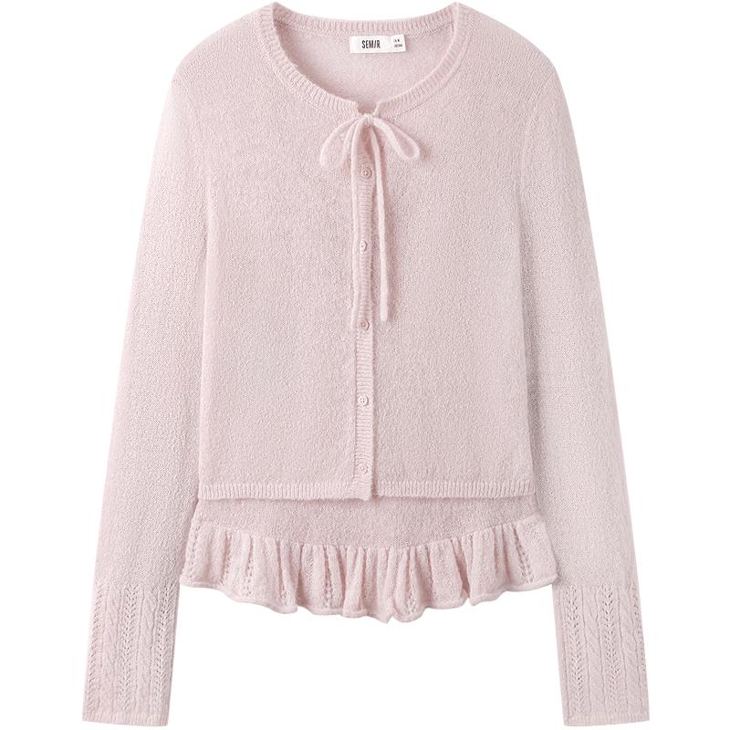 Semir Women's Knit Cardigan & Lace Cami Two-Piece Set
