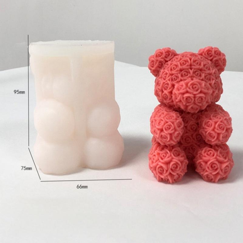 3D Bear Hug Love Silicone Candle Mold Diy Cute Bear Pet Candle Making Supplies Handmade Soap Plaster Resin Mold Home Decor Gift